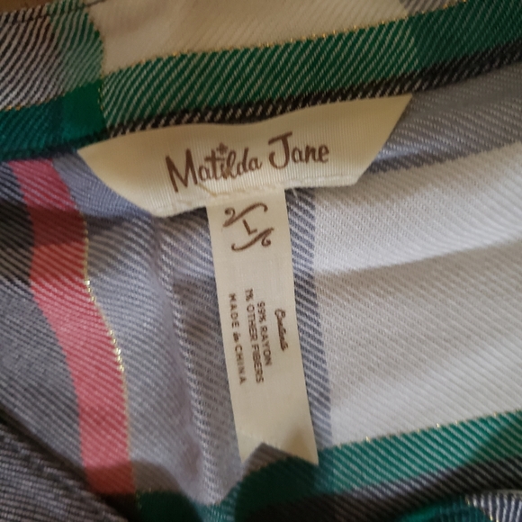 Matilda Jane " Coming to Town" Plaid Christmas dress - Picture 3 of 7